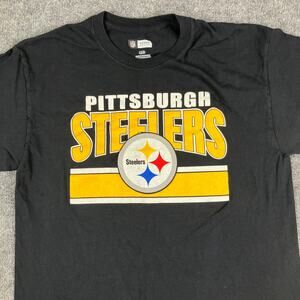 Pittsburgh Steelers T-Shirt Mens Large Black NFL Apparel Graphic Tee Football